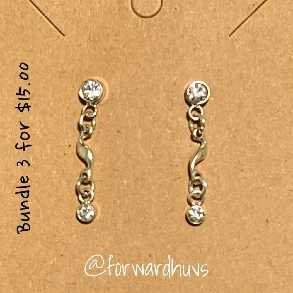Bundle 3 for $15 Fancy Silver Tone Dangle Earrings